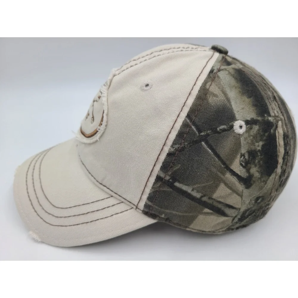 RMEF Rocky Mountain‎ Elk Foundation Camo Distressed Strapback Adjustable Hat Cap